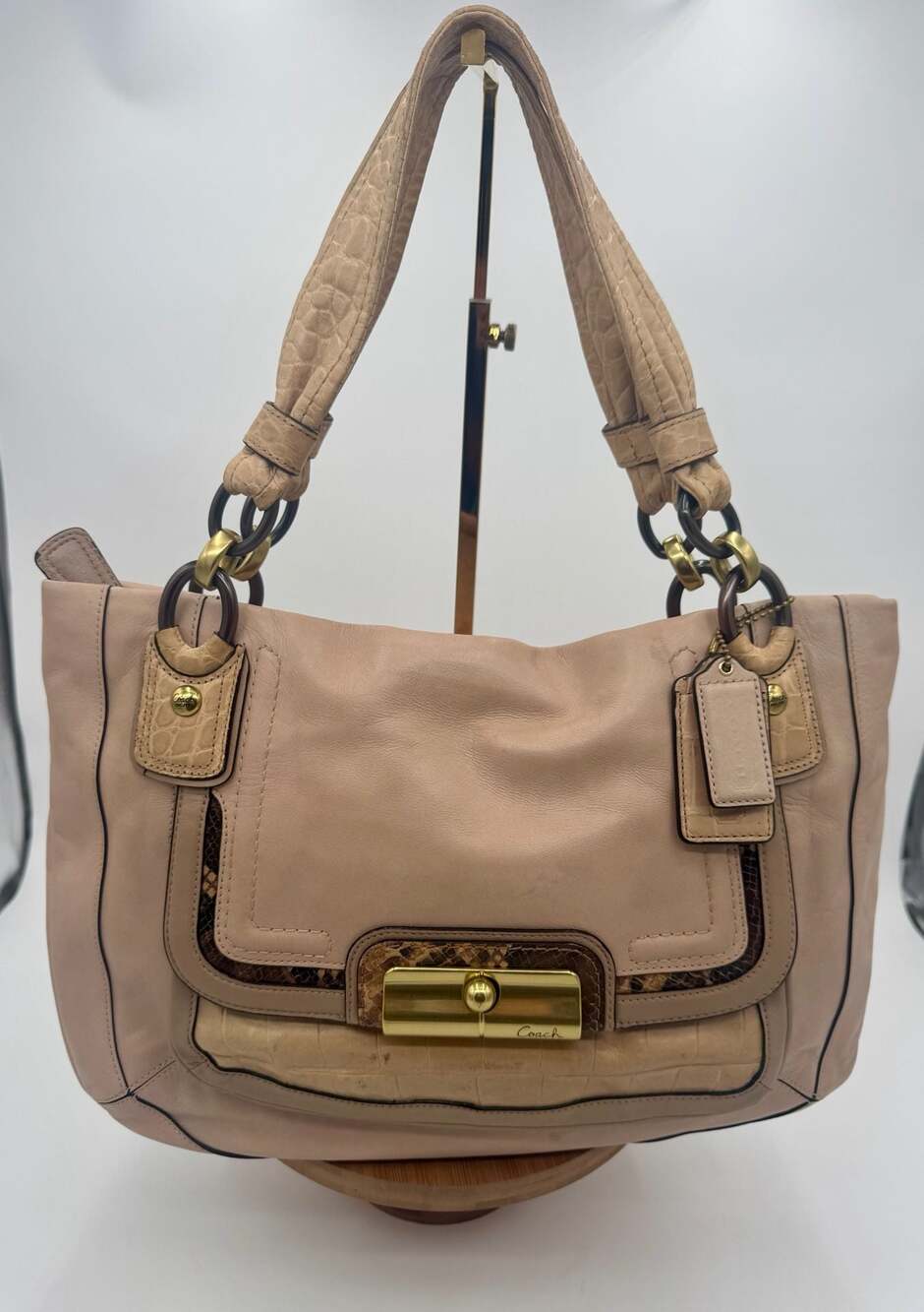 Coach Kristin Spectator Leather East West Zip Tote Bag